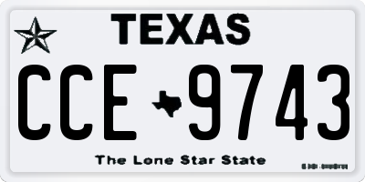 TX license plate CCE9743