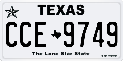 TX license plate CCE9749