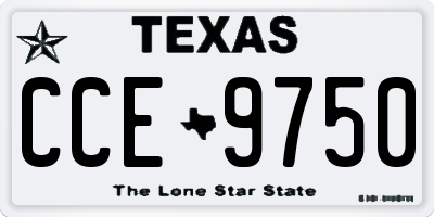 TX license plate CCE9750