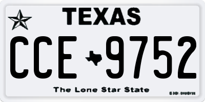 TX license plate CCE9752
