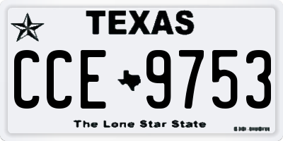 TX license plate CCE9753
