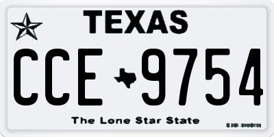 TX license plate CCE9754