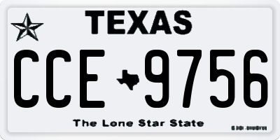 TX license plate CCE9756
