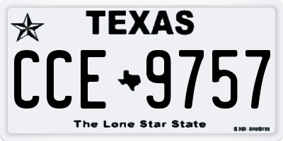 TX license plate CCE9757