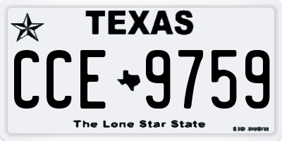 TX license plate CCE9759