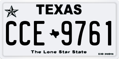 TX license plate CCE9761