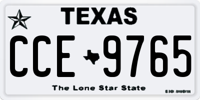 TX license plate CCE9765
