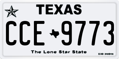 TX license plate CCE9773