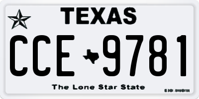 TX license plate CCE9781