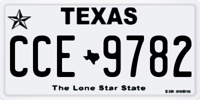 TX license plate CCE9782