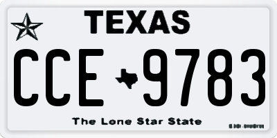 TX license plate CCE9783