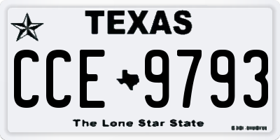 TX license plate CCE9793