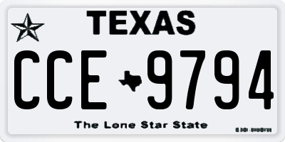 TX license plate CCE9794