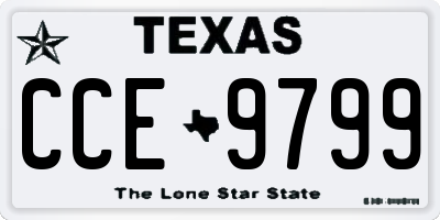 TX license plate CCE9799