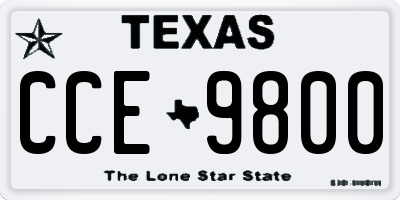 TX license plate CCE9800