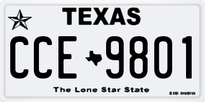 TX license plate CCE9801