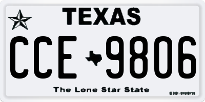 TX license plate CCE9806