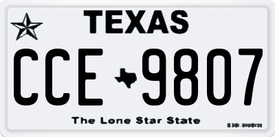 TX license plate CCE9807