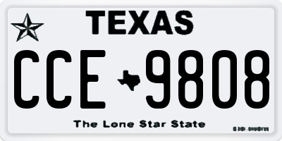 TX license plate CCE9808