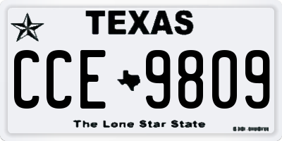 TX license plate CCE9809