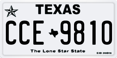 TX license plate CCE9810