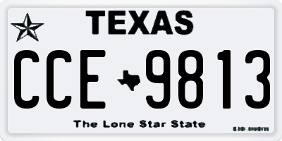 TX license plate CCE9813