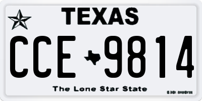 TX license plate CCE9814
