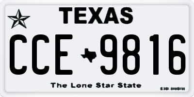 TX license plate CCE9816
