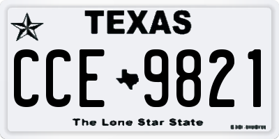 TX license plate CCE9821