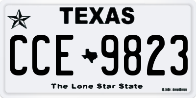 TX license plate CCE9823