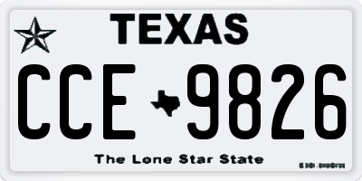 TX license plate CCE9826