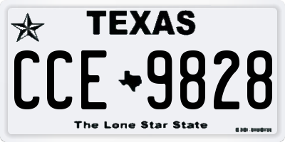 TX license plate CCE9828