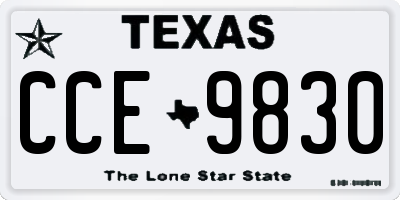 TX license plate CCE9830