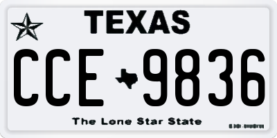 TX license plate CCE9836