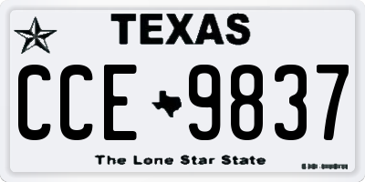 TX license plate CCE9837