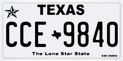 TX license plate CCE9840