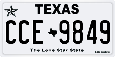 TX license plate CCE9849