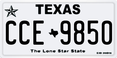 TX license plate CCE9850