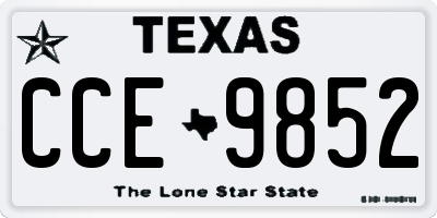 TX license plate CCE9852