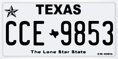TX license plate CCE9853