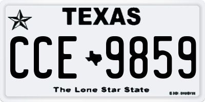 TX license plate CCE9859
