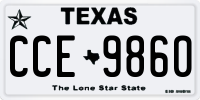 TX license plate CCE9860