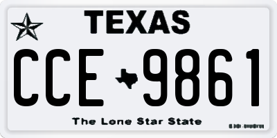 TX license plate CCE9861
