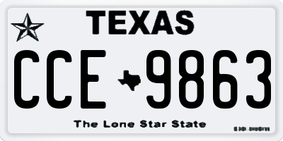 TX license plate CCE9863
