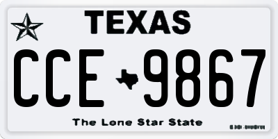 TX license plate CCE9867