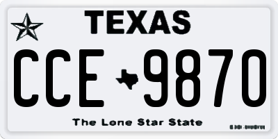 TX license plate CCE9870