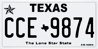 TX license plate CCE9874