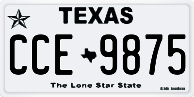 TX license plate CCE9875