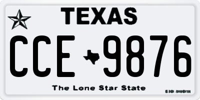 TX license plate CCE9876