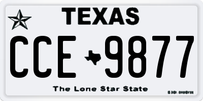 TX license plate CCE9877